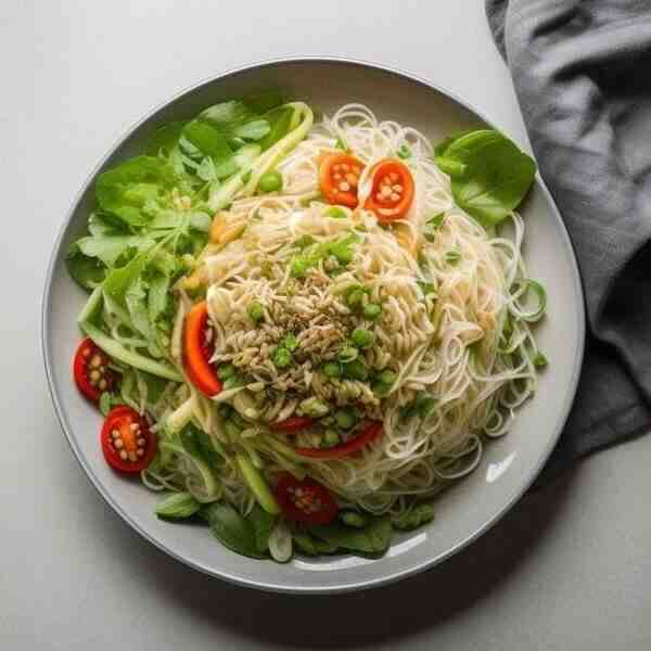 Салат из рисовой лапши